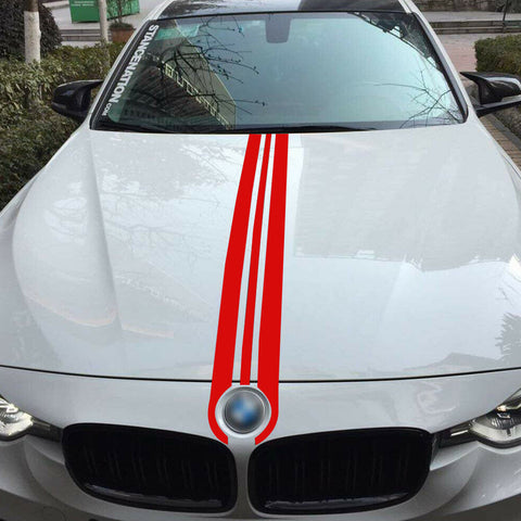 Black / Red JDM Hood Stripe Sticker Sporty Racing Car Body Rear Trunk Vinyl Decal Trim for BMW 1 2 3 5 6 7 Series
