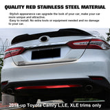 Gloss Red Stainless Rear Bumper Lip Cover Trim For Toyota Camry LE XLE 2018-2024