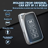 Black Soft TPU Leather Full Protect Smart Key Fob Cover w/Keychain For Lexus EX RX NX GS IS