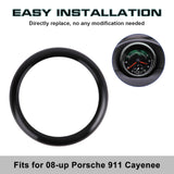 Black Aluminum Alloy Dashboard Center Clock Ring Trim For Porsche 911 Cayenee