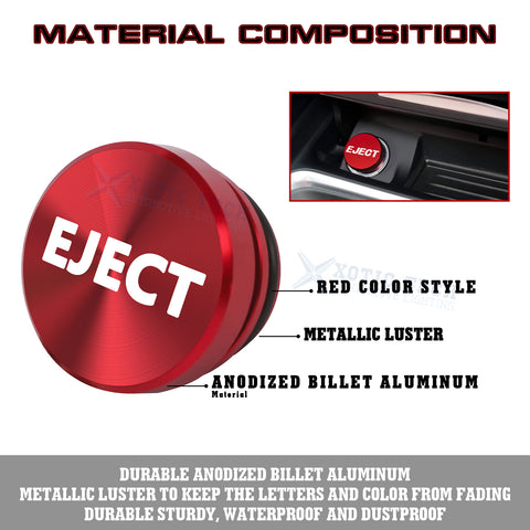 0.98" Red Carbon Engine Start + Cigarette Lighter Eject Button Trim For BMW 1 2