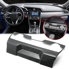 Carbon Fiber Style Center Console AC Switch Climate Control Panel Frame Molding Cover Trim for Honda Civic 2016 2017 2018 2019 2020