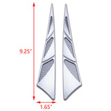 Silver Racing Style Air Flow Intake Sticker Hood Fender Vent Cover For Car Body Door Side Universal Fit Cars 1 Pair