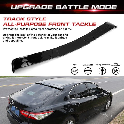 Glossy Black V Style Rear Roof Window Windshield Deflector Spoiler Visor Decoration Cover Trim For 2018-2024 Toyota Camry