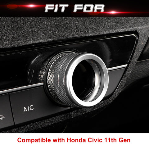 For Honda Civic 11th Gen 2022+ Silver Center AC Climate Control Ring Cover Trim