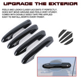 Glossy Black Smart Door Handle+Door Edge Protect Trim For Toyota Rav4 2019-2024