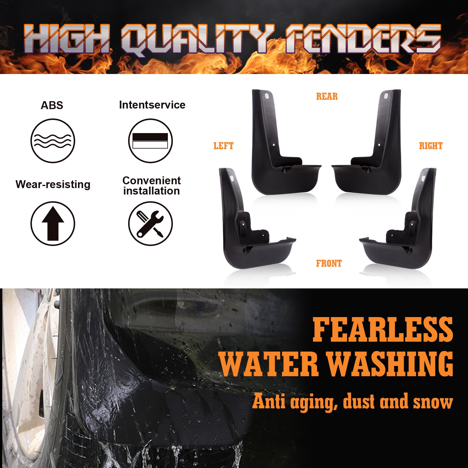 AUXITO Mud Flaps Splash Guards For Toyota Camry SE/XSE 2018-2022 - 4pc Set Black