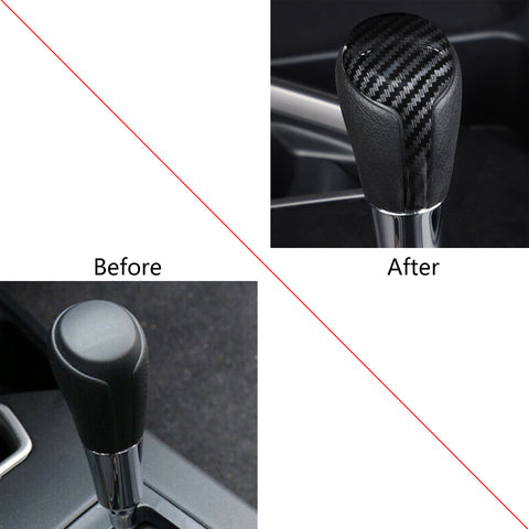 ABS Carbon Fiber Car Interior Center Console Gear Shift Knob Cover Trim for Toyota RAV4 2013-2018