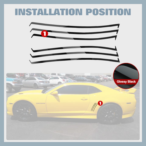 For Chevy Camaro SS RS LS 2010-2015 Black Vent Grill Inserts Vinyl Decal Stripes