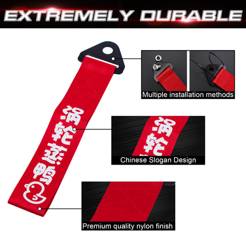 Chinese Slogan Red Racing Sporty Bumper Tow Strap For Nissan 350z Infiniti G35