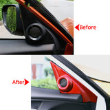 Interior Front Door Stereo Speaker A-Pillar Cover Trim Accessories for Honda Civic 10th Gen 2016 2017 2018 2019 2020 - Red (2pcs)