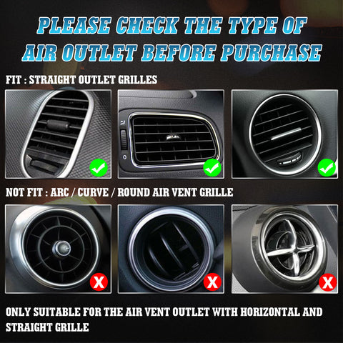 10pcs Car Accessories Interior Soft PVC AC Air Conditioner Outlet Overlay Strip Decoration Cover Trim Kit Universal Fit, Silver