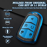 Blue Soft Anti-dust Remote Smart Key Fob Shell Case For Cadillac XT5 2016-2019