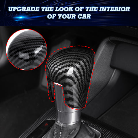 Carbon Fiber Style Gear Shift Knob Cap Overlay Molding for Honda Civic 11th Generation 2022 & 10th Gen Honda Accord 2018 2019 2020 2021