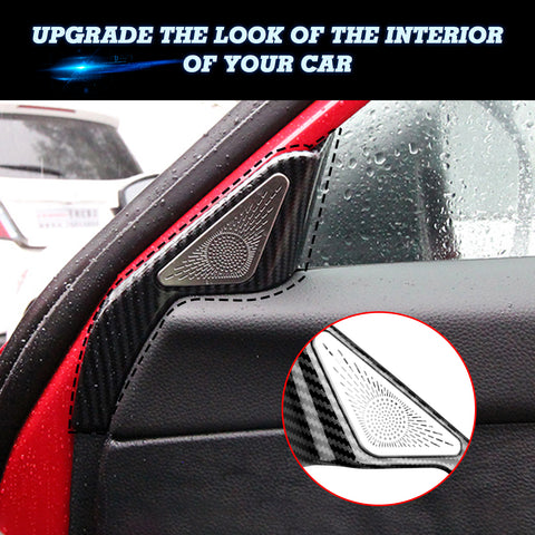 Carbon Fiber Black Pattern Door Stereo Speaker Cover Trim For Honda Civic 11th 2022+