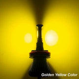 2pcs Golden Yellow LED Fog Light Bulbs w/ Flashing Strobe Function