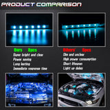 8pcs RGB Multi-Color LED Engine Bay Light Strip Kit w/ Wireless Remote Control