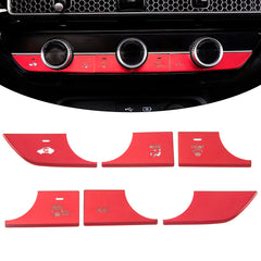 6pcs Red Inner Center Console AC Switch Cover Trim For Honda Civic 11th Gen 2022