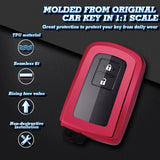 Red TPU Full Seal Smart Key Fob Case For Toyota Camry Corolla Highlander Avalon