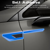 Blue Reflective Carbon Fiber Car Side Door Warning Protector Guard Decals 11.6"