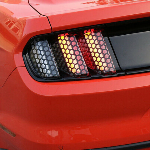 for Ford Mustang 2015-2019 Rear Tail light Lamp Honeycomb Sticker Vinyl Decal Trim, Car Exterior Accessories