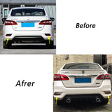 2x ABS Chrome Rear Bumper Reflector Cover Rear Fog Light Frame Moulding Trim for Nissan Sentra Sedan 2016-2019