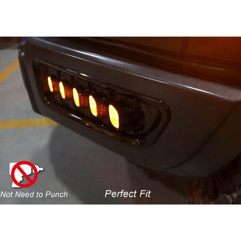 White/Amber Switchback LED DRL Fog Light Kit for Ford F-150 Raptor 2017-up, 5-LED OEM Assembly w/Turn Signal Feature