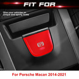 Car Interior Parking Brake P Button Switch Knob,Handbrake Button Frame Decoration Cover Sticker Compatible with Porsche Macan 2014-2021 (Red)