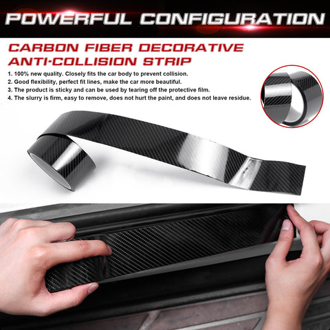 3M x 5CM Car Door Protector Sill Scuff Cover Sticker 5D Carbon Fiber Antiscratch Strip