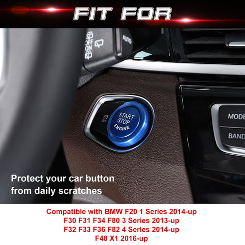 Sporty Blue Engine Start Stop Button Ring Cover for BMW 1 2 series F20 2014-up