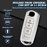 White Soft TPU Leather Shockproof Smart Entry Key Fob Cover For MAZDA 3 2009-23