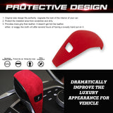 Red Suede Leather Gear Shift Knob Cap Trim For BMW 3-Series G20 G21 G28 2019-up