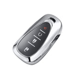 Silver TPU Full Cover Smart Key Fob Shell For Chevrolet Camaro Malibu Cruze Spark