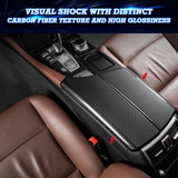 Interior Central Armrest Box Panel Cover Trim, Carbon Fiber Pattern, Compatible with BMW 5 Series F10 F11 2011-2016 (2pcs)