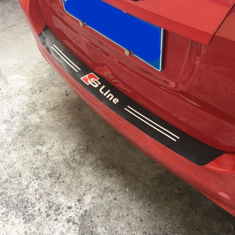 Carbon Fiber Painted Vinyl Rear Bumper Guard Sill Decal for Audi