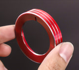 1x Red Aluminum Headlight Fog Light Switch Knob Cover Button Ring Trim for Ford Mustang F-150 Raptor 2015-up