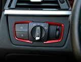 Front Headlight Switch Button Frame Cover Decor Trims for BMW 2 3 4 Series X5 X6 - Car Interior Decorative Sticker