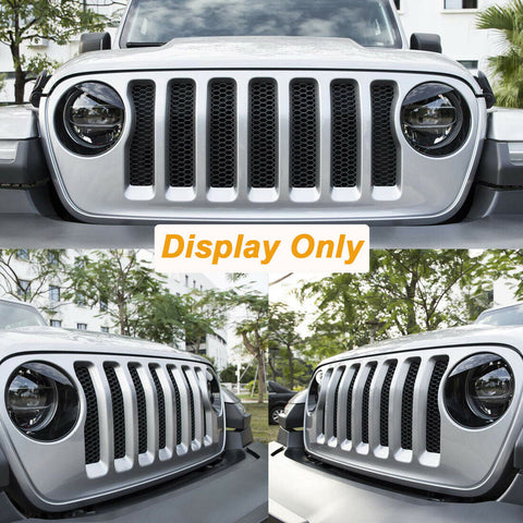 for Jeep Wrangler JL 2007-2017 Headlight Cover - Angry Bird Mad Eyes Insert Ring Trim Clip-in Bezels