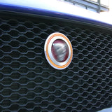 Round Printed Jaguar Logo Black Leather Key Ring XF XJ XE F-TYPE XKR F-PACE XK