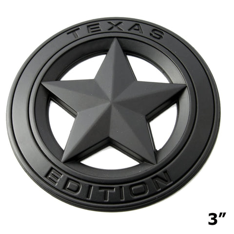 Big Badge Car Fender Trunk Lid Door Grille 3D Texas Edition Emblem Decal for Toyota TundraTacoma, Ford F150, Chevy Silverado, Nissan Titan