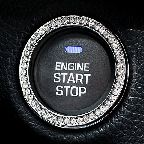 1 Piece Car Engine Start Stop Ignition Diamond Emblem Sticker Decoration Universal Fit