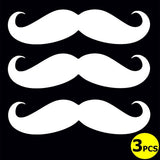 3pcs 7" Euro Funny Italian Mustache Car Window Die-Cut Graphic Vinyl Decals
