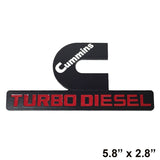 1x Matte Black CUMMINS TURBO DIESEL Emblem Badge for Dodge Ram 1500 2500 3500