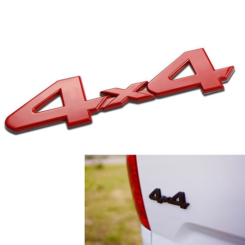 3D Logo 4x4 Metal Chrome Emblem Fender For Car Trunk Lids, Fenders, Doors, Etc [Red/Silver/Black]