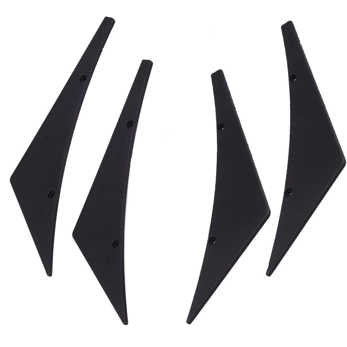 1 Set Carbon Fiber Pattern / Black Bumper Lip Fins Canards Splitters B