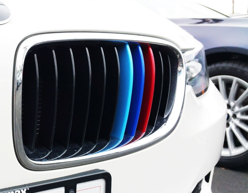 1 set BMW M-Colored Kidney Grille Insert Trim TRI Color M Sport Strips