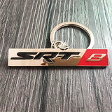 1x HEMI SRT 8 3D Chrome Keychain Ring 3D Key Chain Nameplate Emblem for Mustang Dodge Chrysler