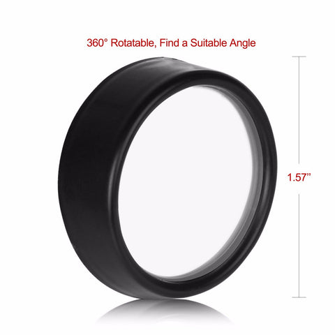 2 pcs Black Round Wide Angle Convex Rear View Stick On Blind Spot Mirror For Car Truck SUVs Motorcycle 1.5"