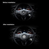 Steering Wheel Center Logo Diamond Emblem Sticker Decoration Direct Fit Mercedes Benz (44mm/49mm)