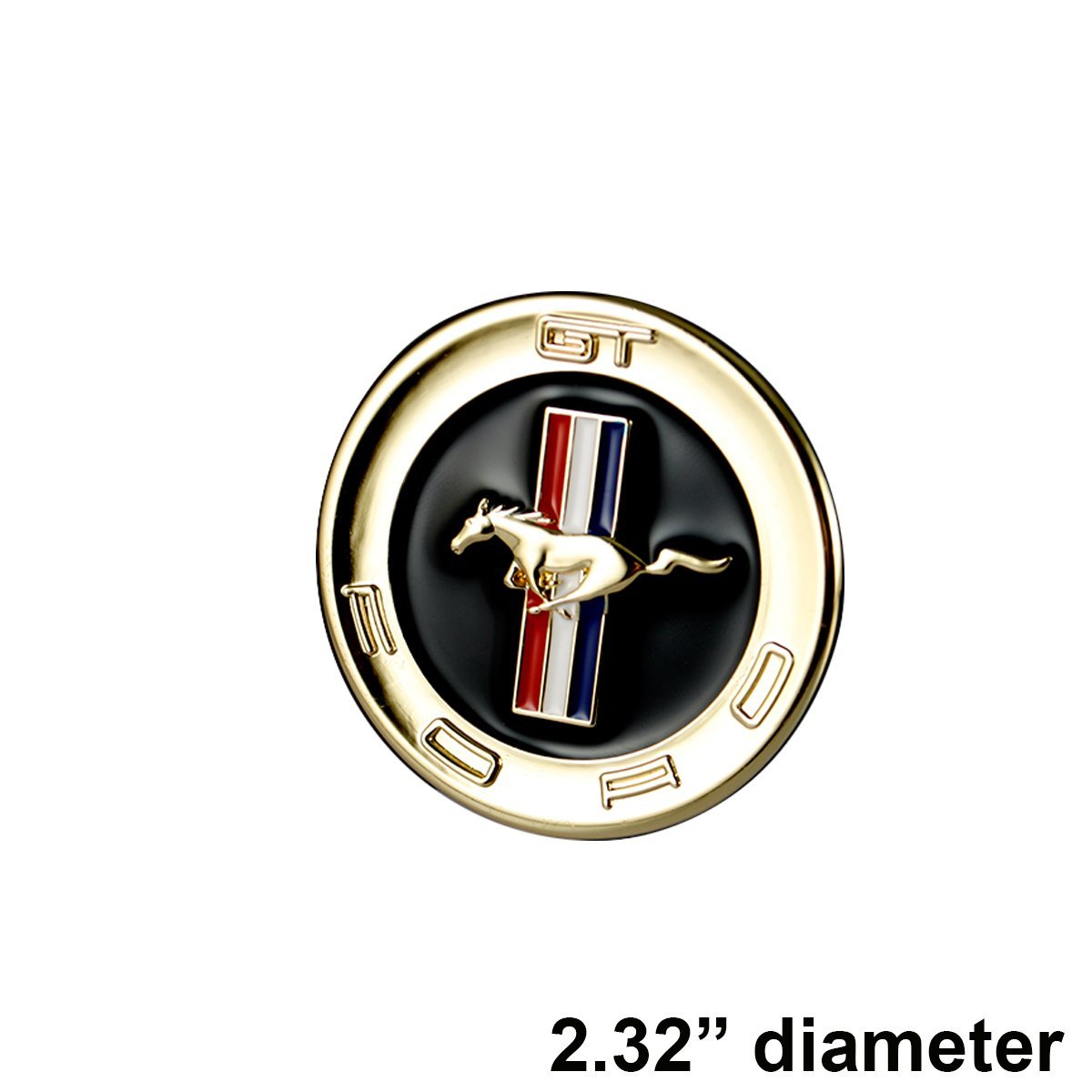2-Pack Mustang Horse Emblem Stickers - Chrome Lettering Logo For Ford (5.0 Style)